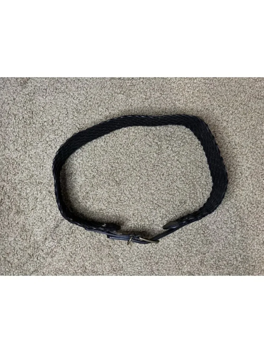 LOFT Leather Belt Black Braided Wide Studded SMALL 32” Bohemian Bohochic